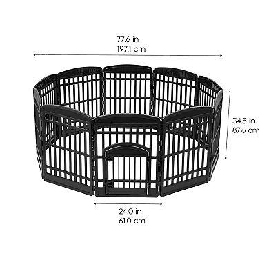 Iris 35-in. Exercise 10-Panel Pet Playpens With Door
