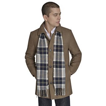 Men's Dockers® Wool Blend Coat & Scarf Set