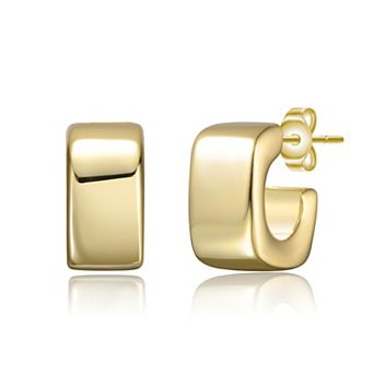 Modern Chic Flattened Tubular Geometric C-Hoop Earrings