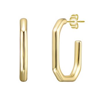 3/4 Hexagonal Hoop Earrings