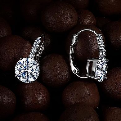 Elegant Basket-Set Cubic Zirconia Drop Earrings