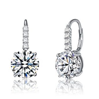 Elegant Basket-Set Cubic Zirconia Drop Earrings