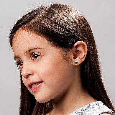 14k Gold Plated Color Cubic Zirconia Stud Earrings