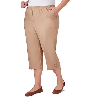 Plus Size Alfred Dunner Button Hem Capri Pant