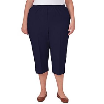 Plus Size Alfred Dunner Button Hem Capri Pant