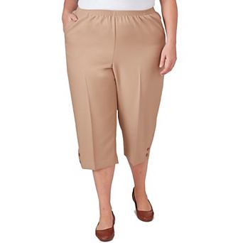 Plus Size Alfred Dunner Button Hem Capri Pant