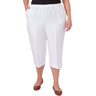 Plus Size Alfred Dunner Denim Fringe Hem Capri Pant