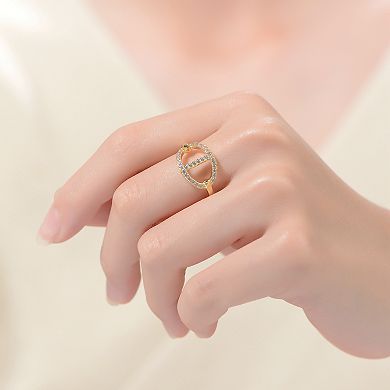 14k Gold Plated Cubic Zirconia Oval Ring