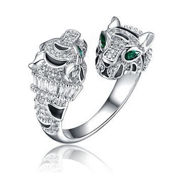 Rhodium Plated Panther Bypass Ring