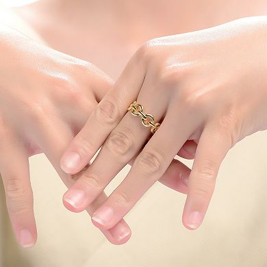 14k Gold Plated Chain Link Ring