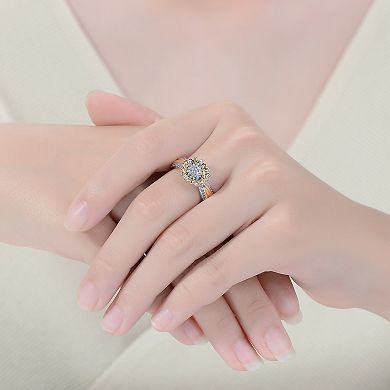 Two Tone Cubic Zirconia Nature Inspired Ring