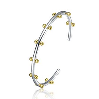 Two Tone Plated Cuff Bracelet