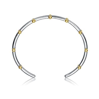 Two Tone Plated Cuff Bracelet