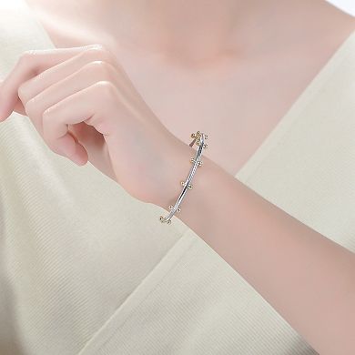 Two Tone Plated Cuff Bracelet