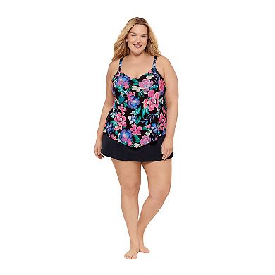 Plus Size Bal Harbour Vneck Hankini Swim Top