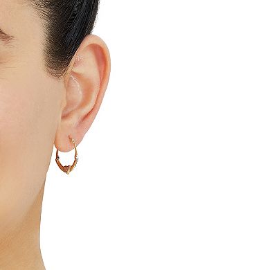 Everlasting Gold 10k Gold Heart Hoop Earrings