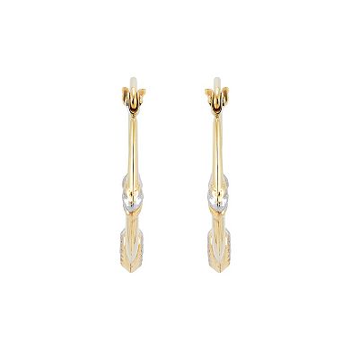 Everlasting Gold 10k Gold Heart Hoop Earrings