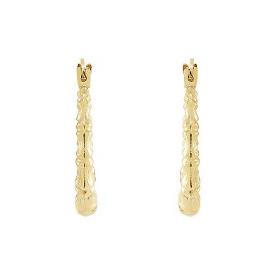 Everlasting Gold 10k Gold Bamboo Hoop Earrings