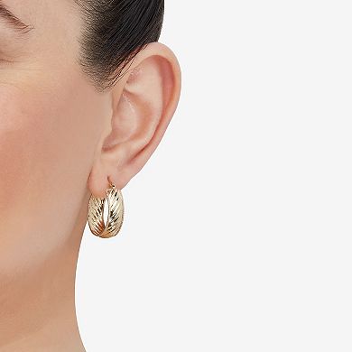 Everlasting Gold 10k Gold Flex Hoop Earrings