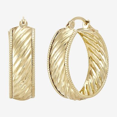 Everlasting Gold 10k Gold Flex Hoop Earrings