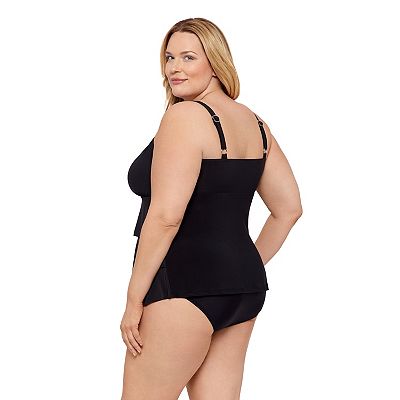 Plus Size Bal Harbour Triple Tier Fauxkini Swim Top