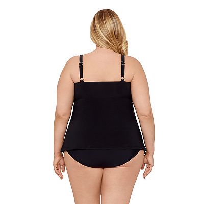 Plus Size Bal Harbour Triple Tier Fauxkini Swim Top