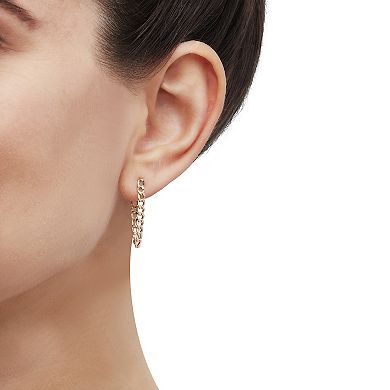 Everlasting Gold 10k Gold Curb Chain Front / Back Earrings