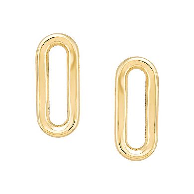 Everlasting Gold 10k Gold Small Paperclip Stud Earrings