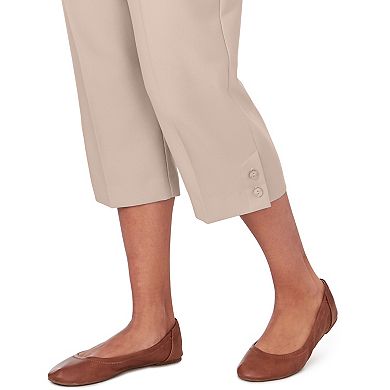 Petite Alfred Dunner Button Hem Capri Pants