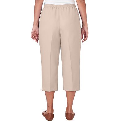 Petite Alfred Dunner Button Hem Capri Pants