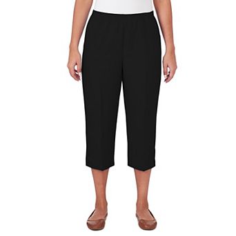 Petite Alfred Dunner Button Hem Capri Pants