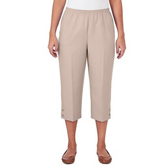 Petite Alfred Dunner Button Hem Capri Pants