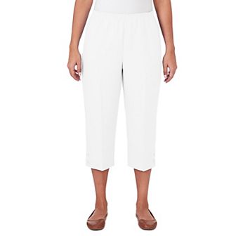Petite Alfred Dunner Button Hem Capri Pants