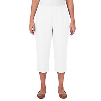 Petite Alfred Dunner Button Hem Capri Pants