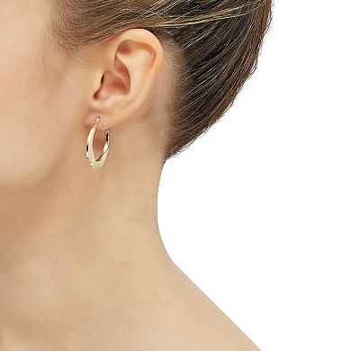 Everlasting Gold 10k Gold Polished Sculptural Hoop Earrings