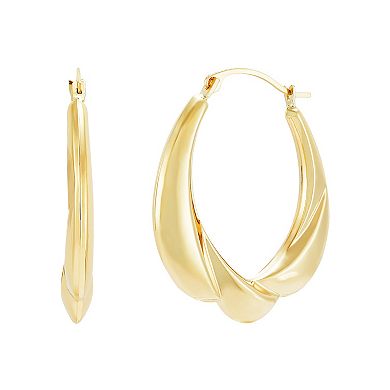 Everlasting Gold 10k Gold Polished Sculptural Hoop Earrings