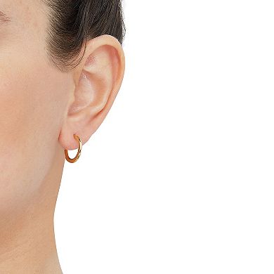 Everlasting Gold 10k Gold Round Hoop Earrings