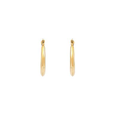 Everlasting Gold 10k Gold Medium Oval Hoop Earrings