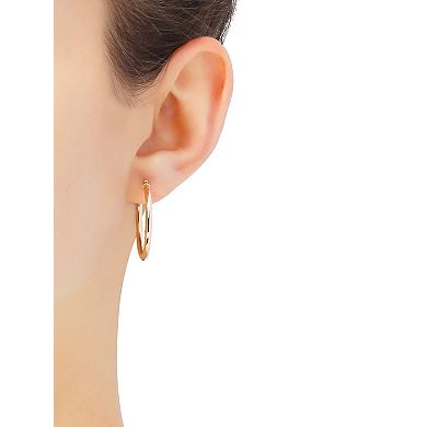 Everlasting Gold 10k Gold Tube Hoop Earrings