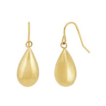 Everlasting Gold 10k Gold Puff Teardrop Earrings