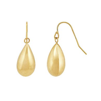 Everlasting Gold 10k Gold Puff Teardrop Earrings