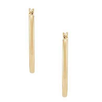 Everlasting Gold 10k Gold Oval Tube Hoop Earrings