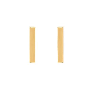 Everlasting Gold 10k Gold Square Stick Stud Earrings