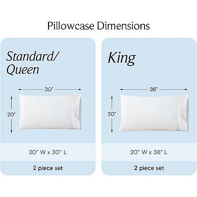 LuxClub Collection 2-piece Wrinkle-Free Cooling Pillowcase Set