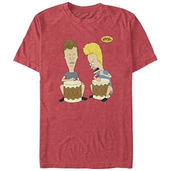 Big & Tall Beavis And Butthead Playing Bongos Portrait Graphic Tee