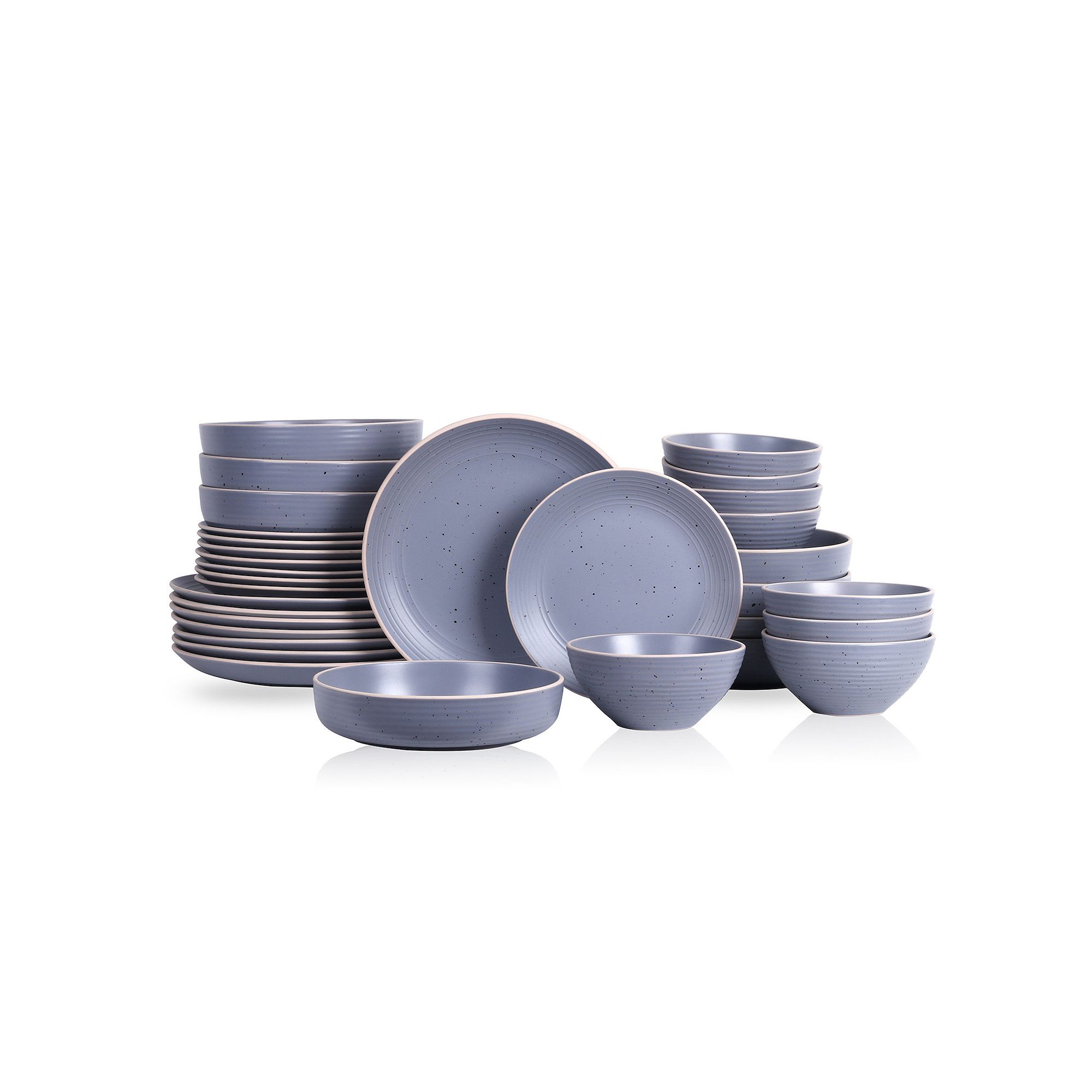 Stone Lain Lauren Stoneware 32-Piece Dinnerware Set, Gray