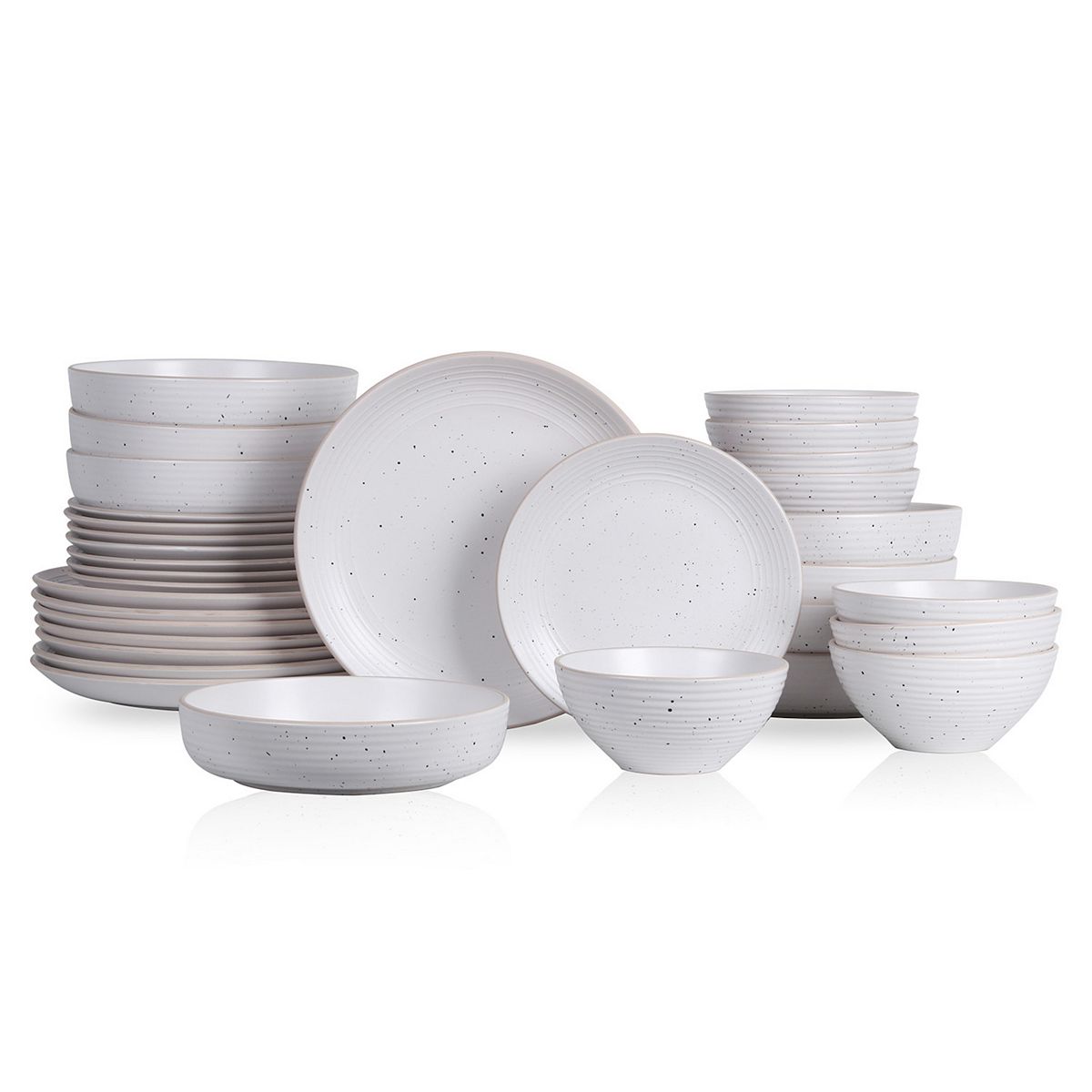 Stone Lain Lauren Stoneware 32-Piece Dinnerware Set - White