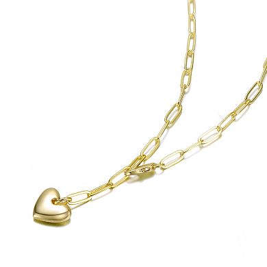 14k Gold Plated with Heart Charm Y Necklace