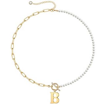 14k Gold Plated Initial Link Chain Necklace