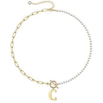 14k Gold Plated Initial Link Chain Necklace